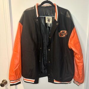 Vintage Steve and Barry’s OSU Letterman Jacket Black & Orange Oklahoma State #46
